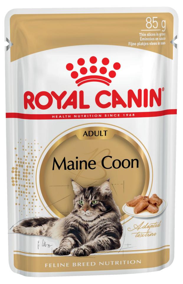 фото Корм для кошек royal canin maine coon adult кусочки в соусе, 85 г