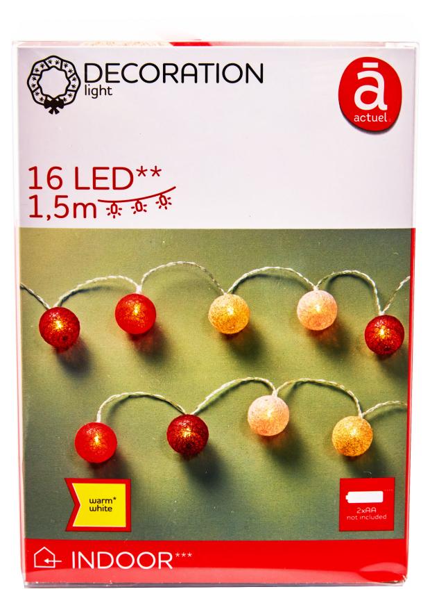 

Электрогирлянда Actuel на батарейках 16 LED, 1,5 м