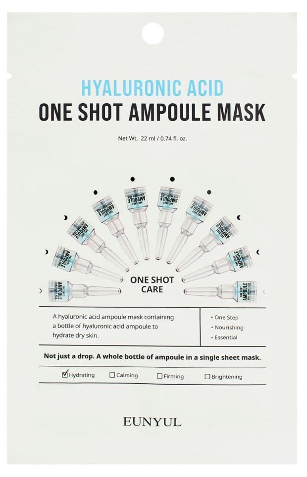 Маска тканевая для лица EUNYUL One Shot Ampoule Mask с гиалуроновой кислотой, 22 мл