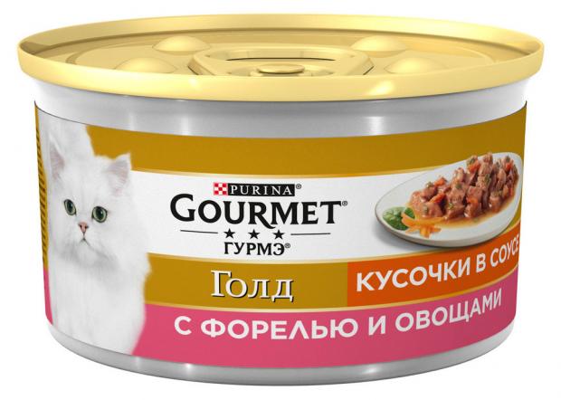 

Консервированный корм для кошек Gourmet Gold форель и овощи в соусе, 85 г