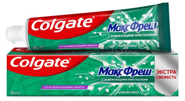 Зубная паста Colgate Макс Фреш Нежная мята с освежающими кристаллами для свежего дыхания и защиты от кариеса, 100 мл