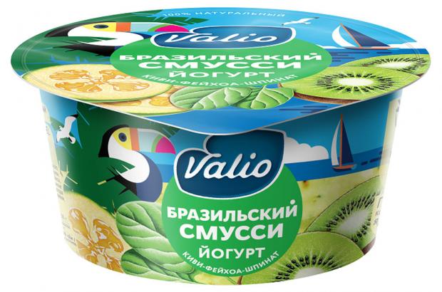 

Йогурт Valio Clean label Бразильский смусси с киви, фейхоа и шпинатом 2,6%, 140 г