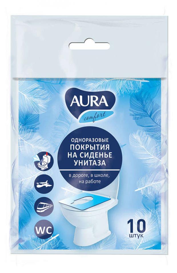 фото Покрытие на сиденье унитаза aura одноразовое, 10 шт