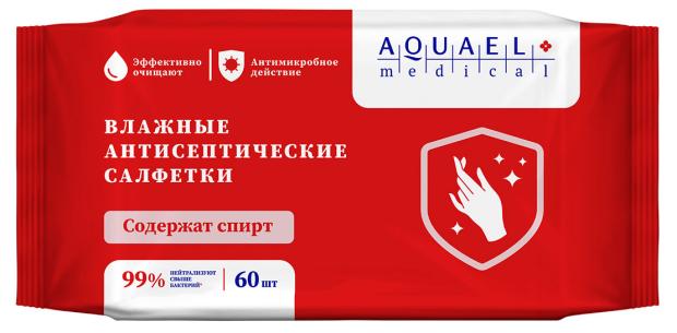 

Влажные антисептические салфетки Aquaelle medical, 60 шт