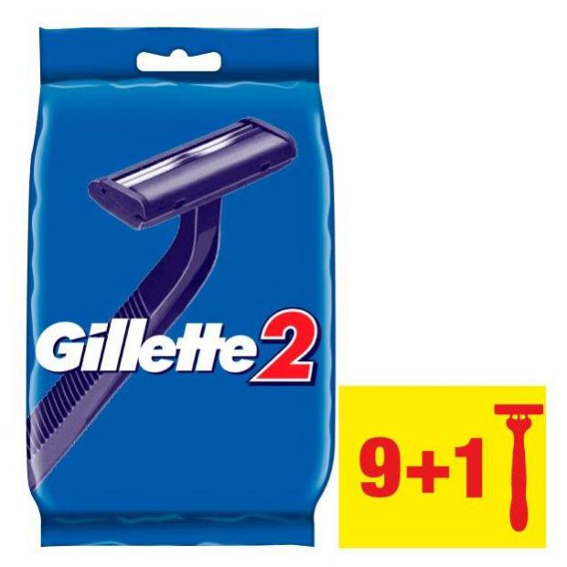 

Бритвы одноразовые мужские Gillette 2 с двумя лезвиями, 10 шт