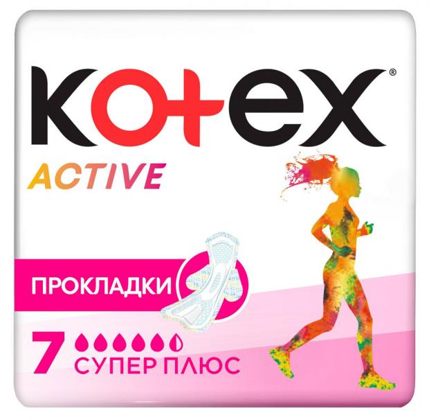 фото Прокладки гигиенические кotex ultra active super+, 7 шт kotex