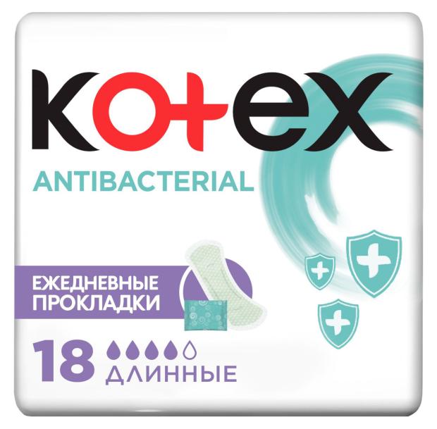 

Прокладки ежедневные Kotex Antibacterial Длинные, 18 шт