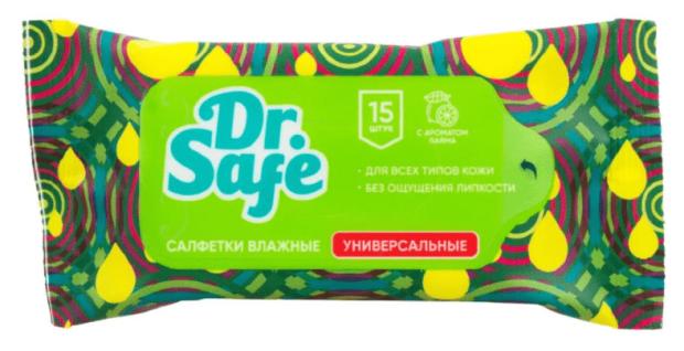 

Влажные салфетки Dr.Safe Универсальные с ароматом лайма, 15 шт