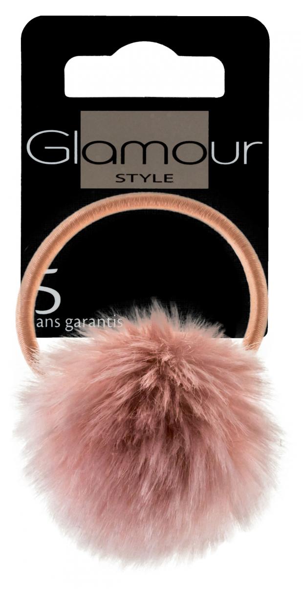 

Резинка для волос розовая пушок Glamour