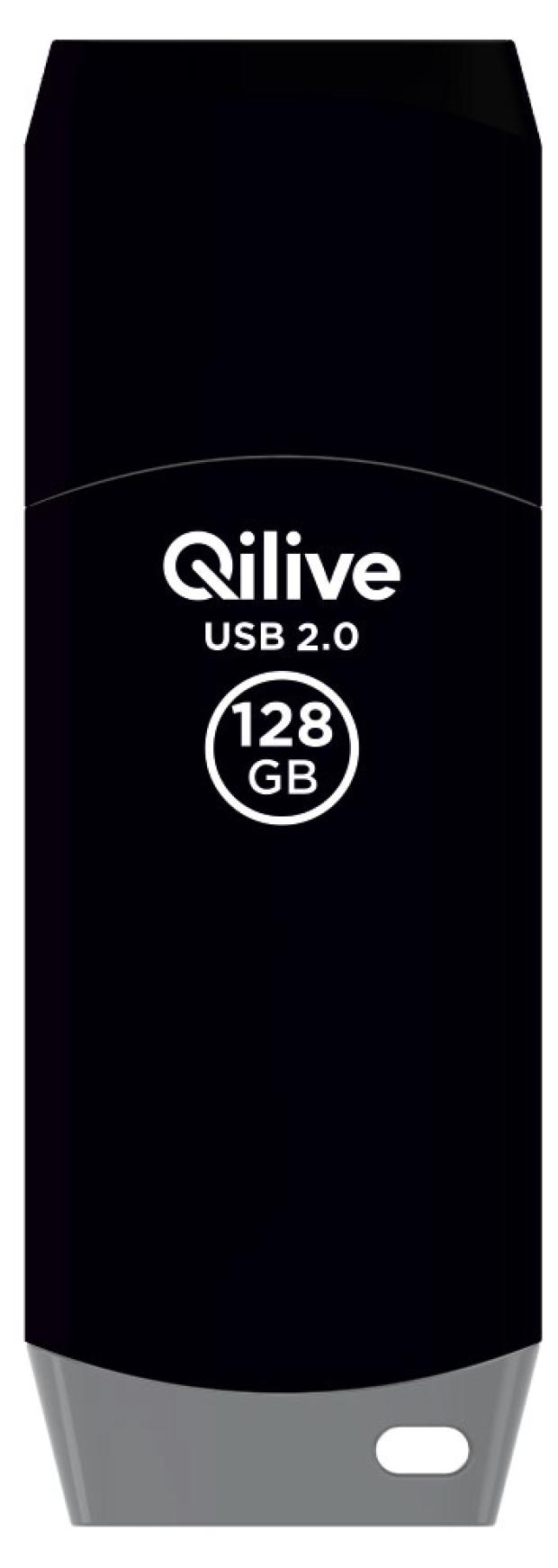 фото Флешка qilive usb 2.0 с колпачком пластик черная, 128gb