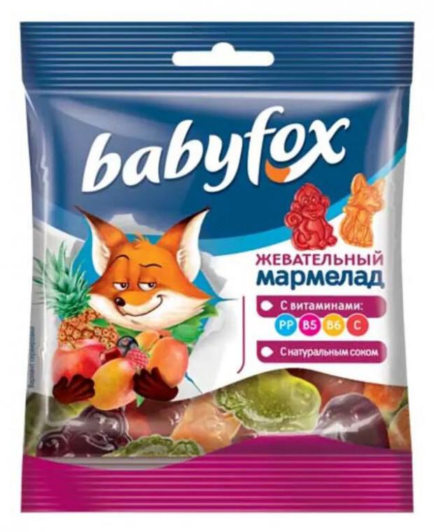 

Мармелад BabyFox жевательный с соком ягод и фруктов, 30 г