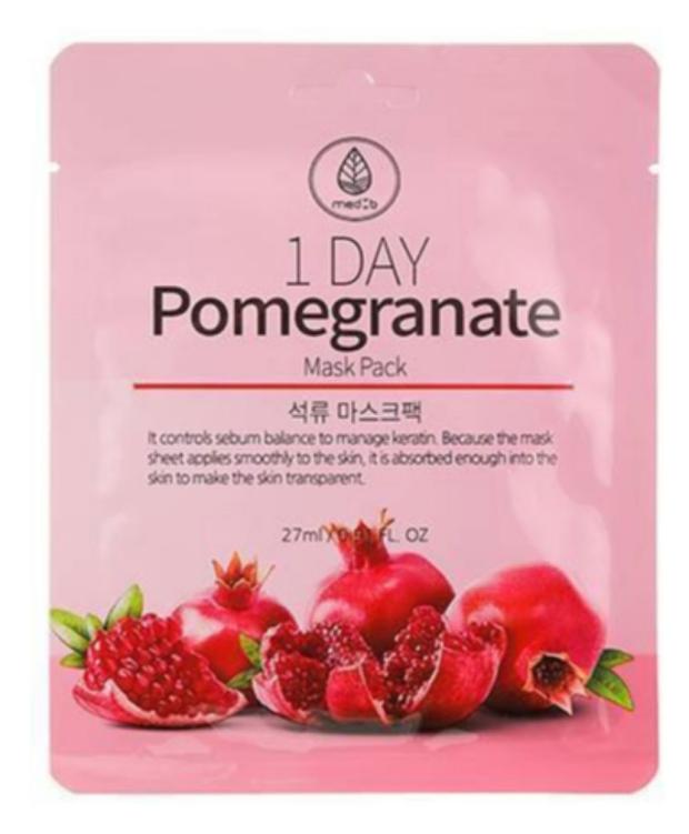 фото Маска тканевая для лица medb 1 day pomegranate с экстрактом граната, 27 мл