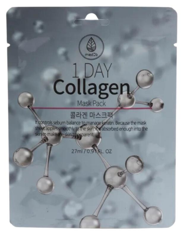 Маска тканевая для лица MEDB 1 day collagen с коллагеном, 27 мл