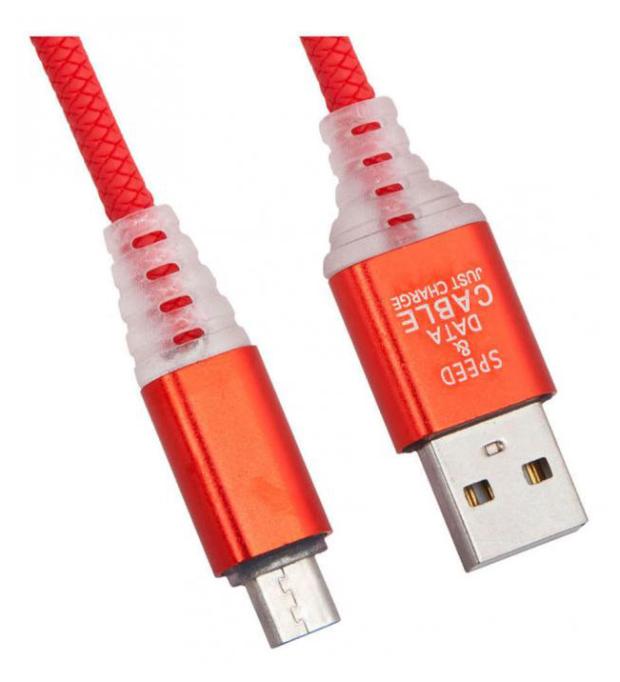 фото Usb кабель liberty project micro usb змея led tpe красный