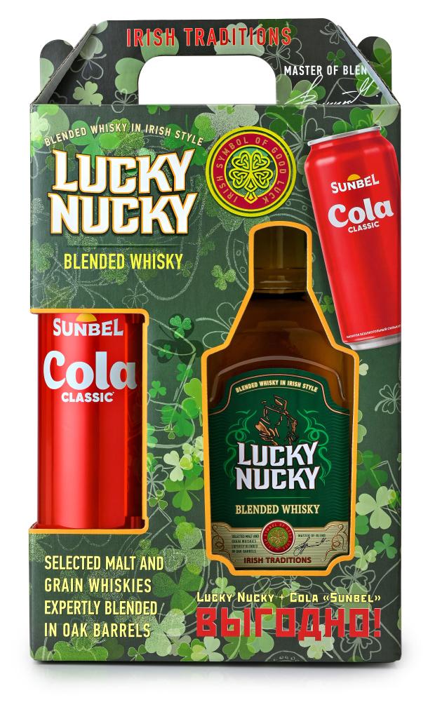 

Набор Виски Lucky Nucky купажированный Россия 0,45 л + Cola Classic 0,7 л