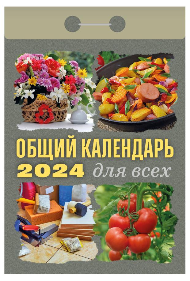 

Календарь настенный отрывной Общий на 2024 г, 77х114 мм