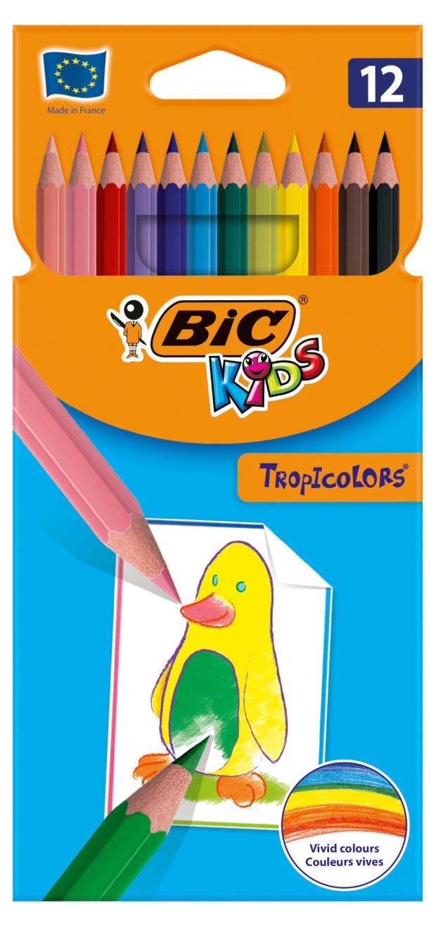 фото Цветные карандаши bic kids tropicolors, 12 цветов