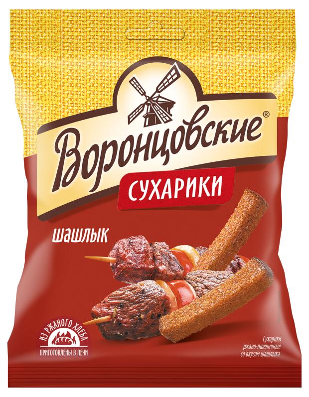 сухарики пшеничные со вкусом раков с укропом вес Сухарики Воронцовские Шашлык, 120 г