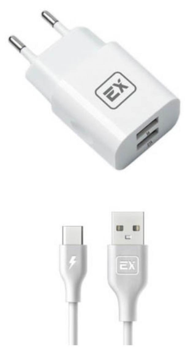 Сетевое зарядное устройство Exployd EX-Z-595 Classic 3.1A 2хUSB - Type-C белое