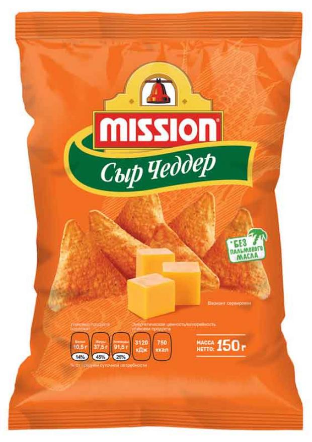 

Чипсы кукурузные Mission со вкусом сыра Чеддер, 150 г