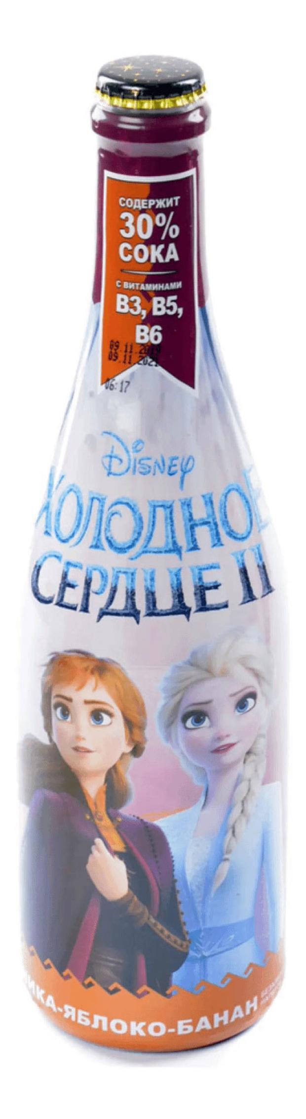 Напиток газированный детский Disney Клубника-яблоко-банан с соком с 3 лет, 0,75 л