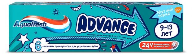 

Зубная паста детская Aquafresh Advanced 9-12 лет, 75 мл