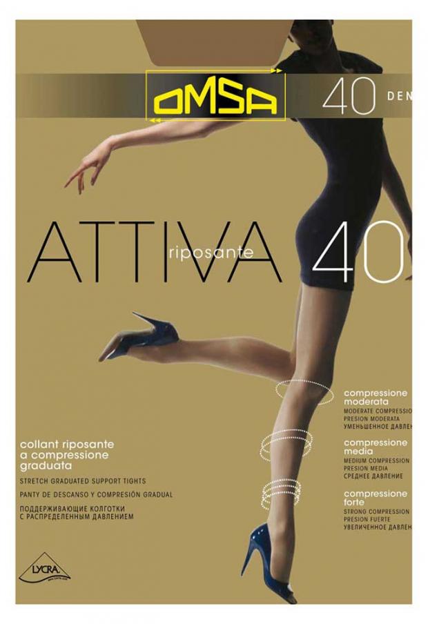 фото Колготки omsa attiva 40 caramello, размер 3