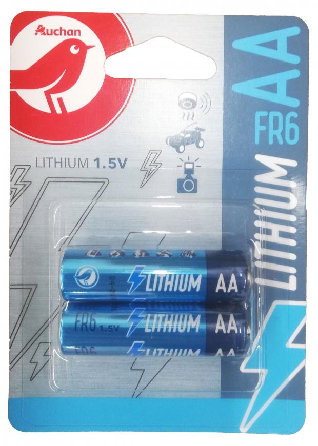 

Батарейка АА АШАН Lithium FR6, 2 шт