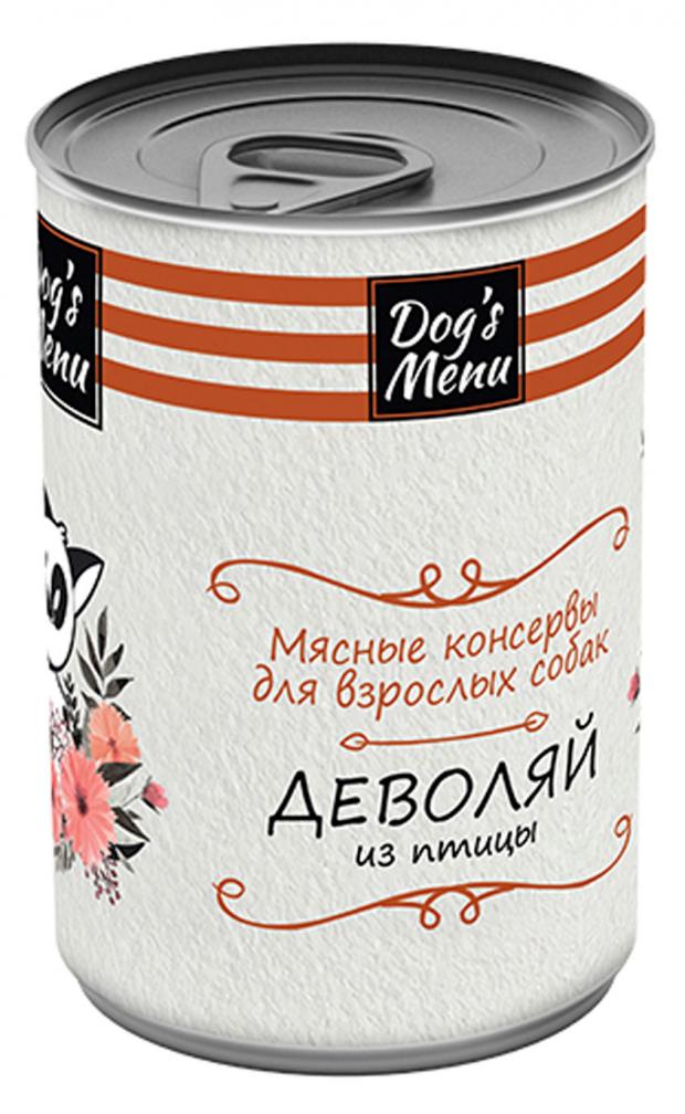 фото Консервы для взрослых собак dog`s menu деволяй из птицы, 340 г