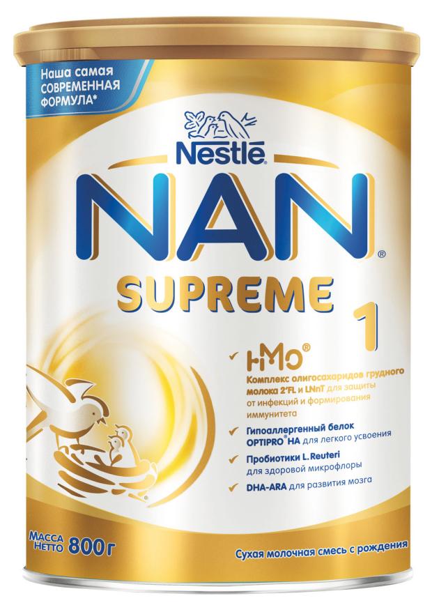 фото Смесь сухая молочная nan supreme 1 с олигосахаридами для защиты от инфекций с 0 до 12 мес. бзмж, 800 г