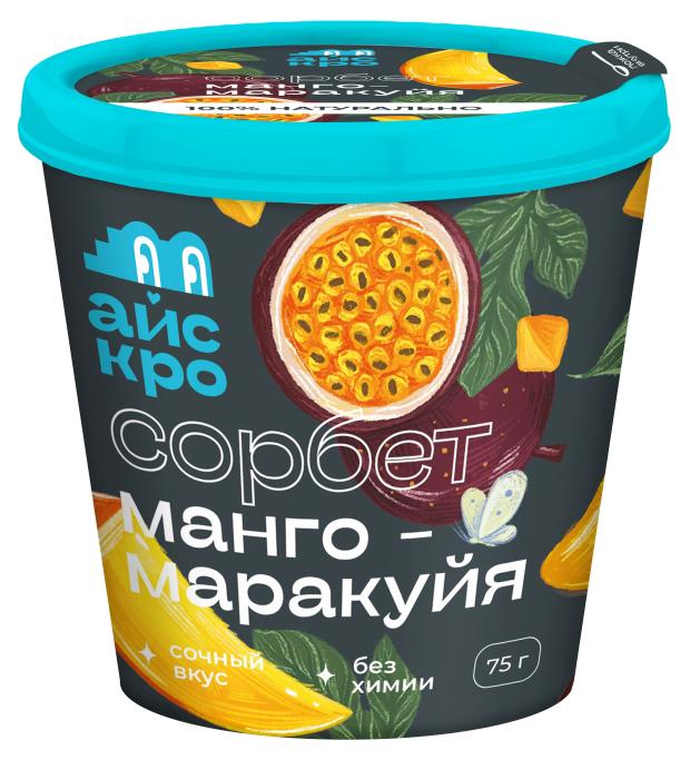 

Мороженое сорбет АйсКро манго маракуйя, 75 г