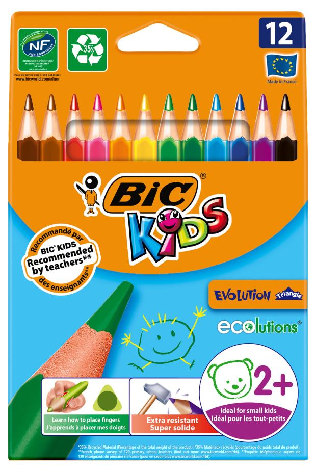 фото Карандаши цветные bic kids evolution triangle, 12 цветов