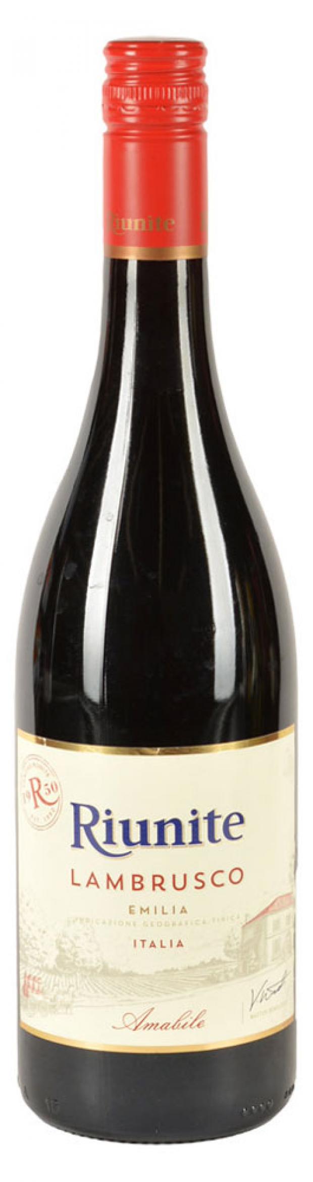 фото Игристое вино riunite lambrusco красное полусладкое италия, 0,75 л