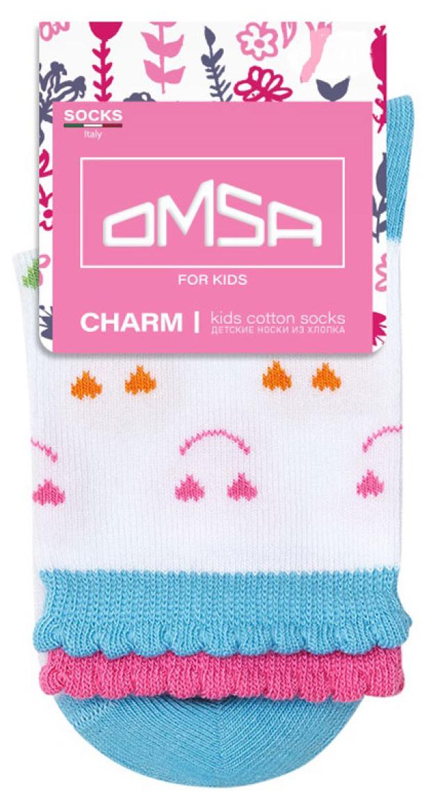 

Носки для девочек OMSA kids Charm bianco-blu, р 23-26