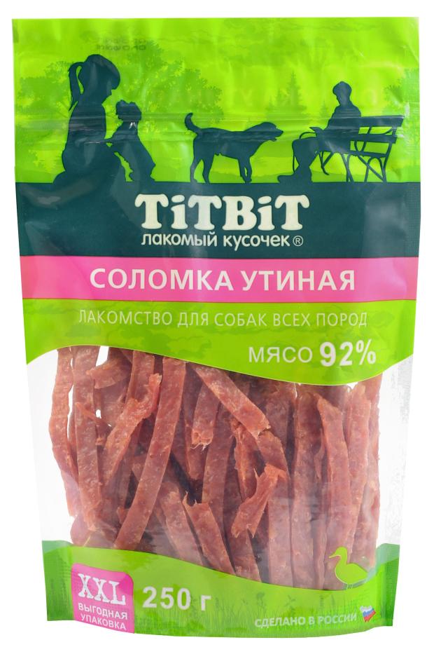 фото Лакомство для собак titbit соломка утиная, 250 г