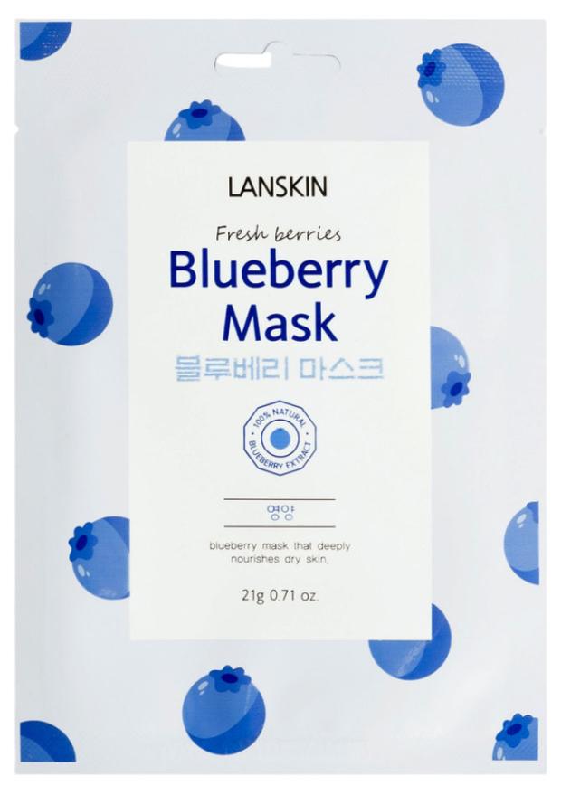 фото Маска тканевая для лица lanskin fresh berries с голубикой, 21 г