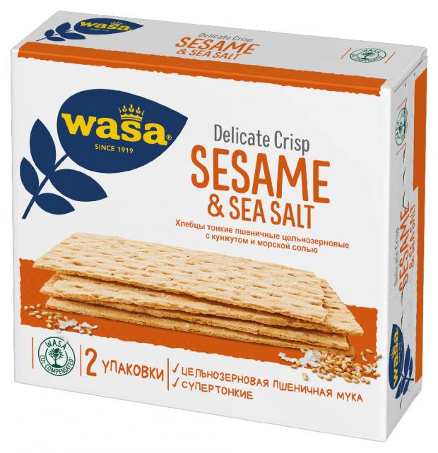 

Хлебцы пшеничные Wasa Delicate Crisp Sesame & Sea salt тонкие с кунжутом и морской солью, 190 г