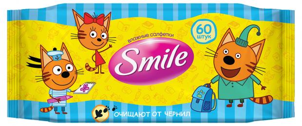 фото Влажные салфетки smile три кота, 60 шт