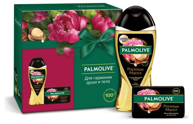 

Подарочный набор Palmolive Роскошь Масел с маслом Макадамии, Гель для душа женский 250 мл+ Туалетное твердое мыло 90 г