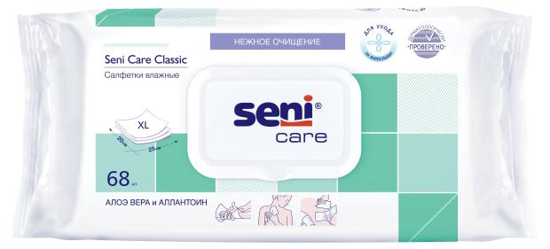 фото Влажные салфетки seni care, 68 шт