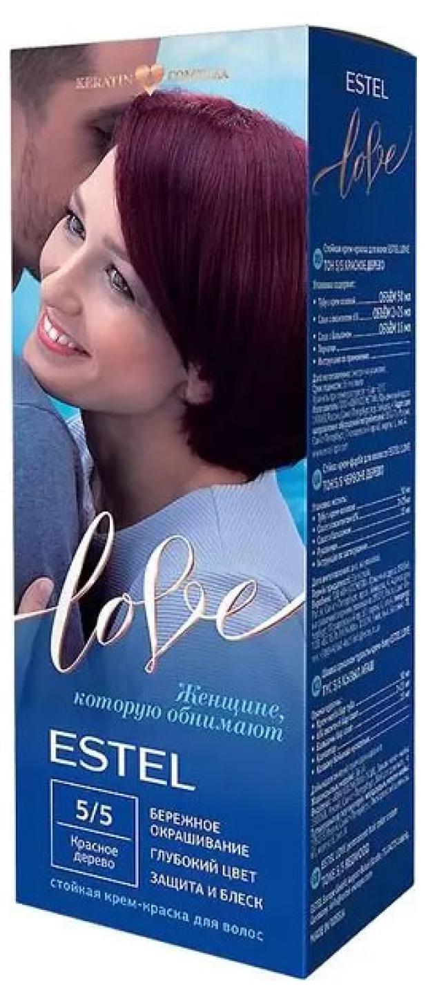 Крем краска для волос love. Краска Love Estel красное дерево. Эстель краска для волос красное дерево. Краска для волос Эстель палитра красных оттенков. Эстель красное дерево 5/5.