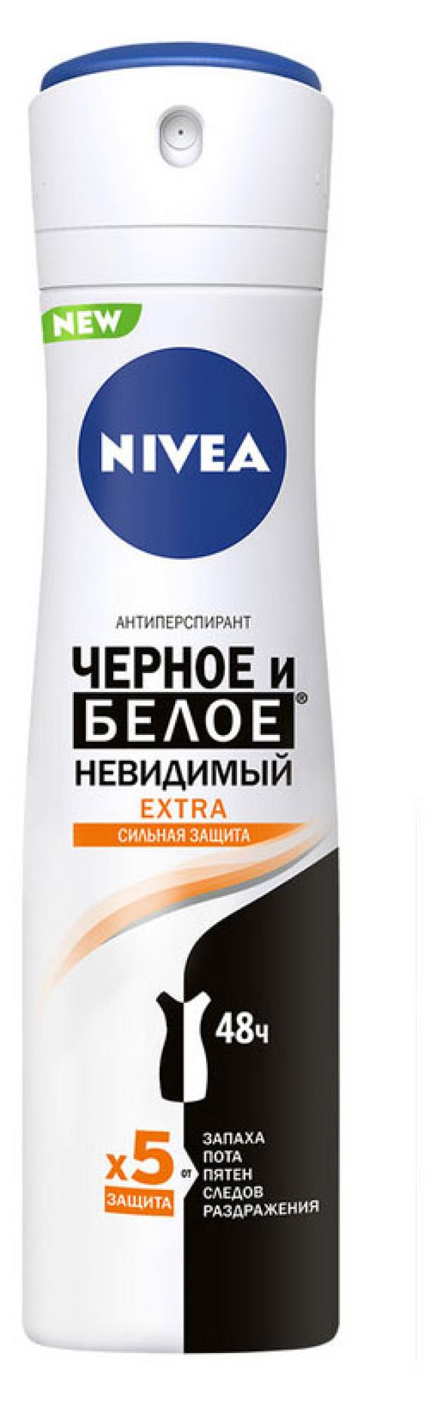 Дезодорант-антиперспирант спрей NIVEA Черное и Белое Невидимый Extra , 150 мл