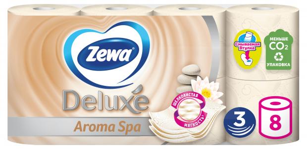 

Бумага туалетная Zewa Deluxe АромаСпа, 3 слоя, 8 рулонов