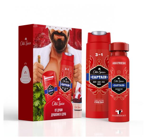 

Подарочный набор для мужчин Old Spice Captain, Дезодорант-стик 50 мл + Гель для душа 3в1 250 мл