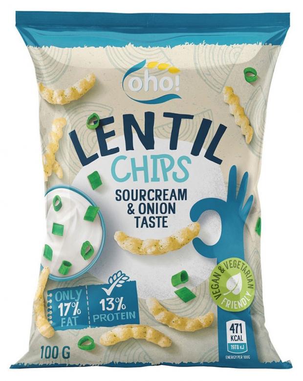 

Чипсы Oho! Lentil из красной чечевицы сметана лук, 100 г