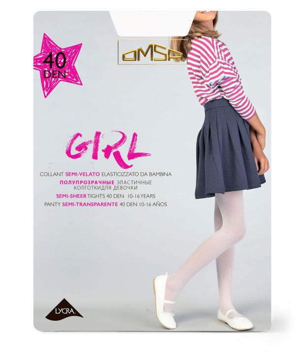 

Колготки детские Omsa Kids Girl 40 bianco, р 6-8 лет