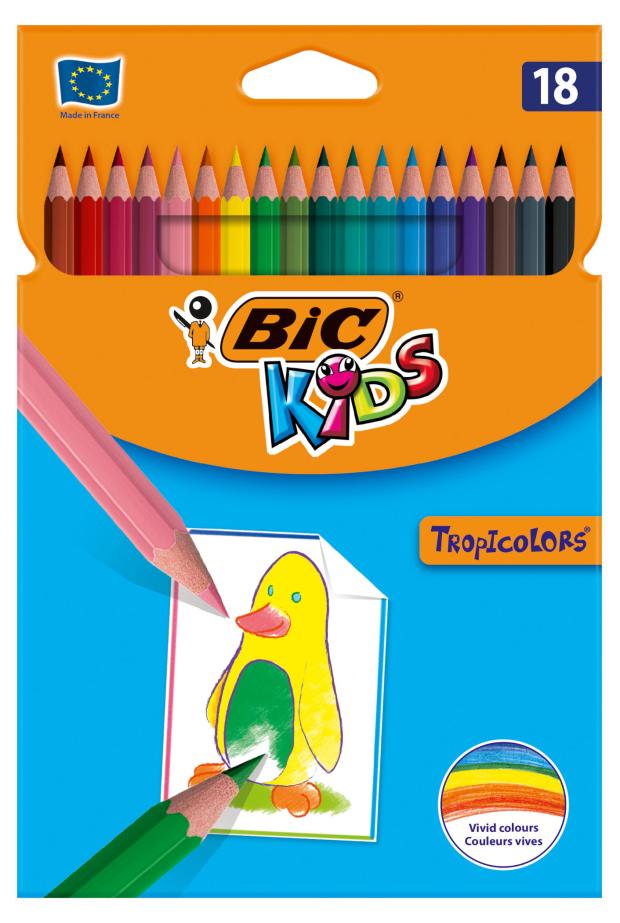 фото Карандаши цветные bic kids tropicolors, 18 цветов