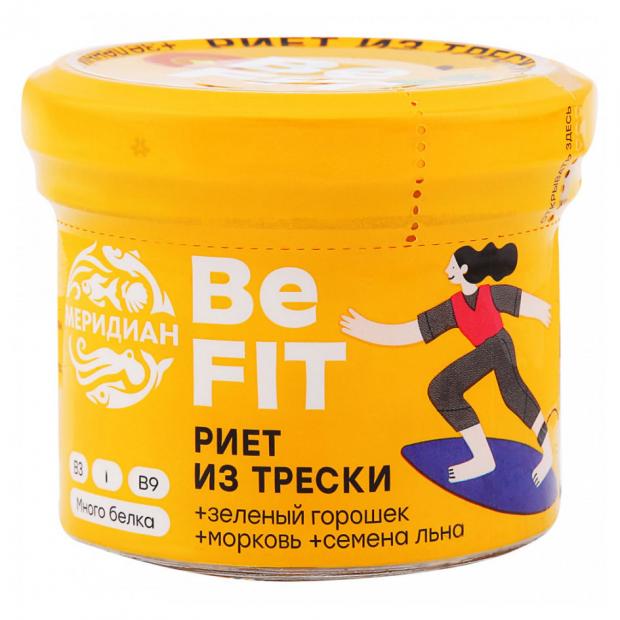 

Риет из трески «Меридиан» Be Fit с семенами льна морковью и горошком, 100 г