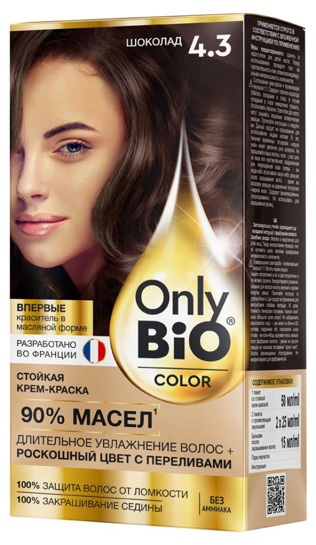 фото Крем-краска для волос фитокосметик only bio color тон 4.3 шоколад, 115 мл