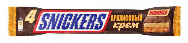 

Шоколадный батончик Snickers Арахисовый крем, 73 г